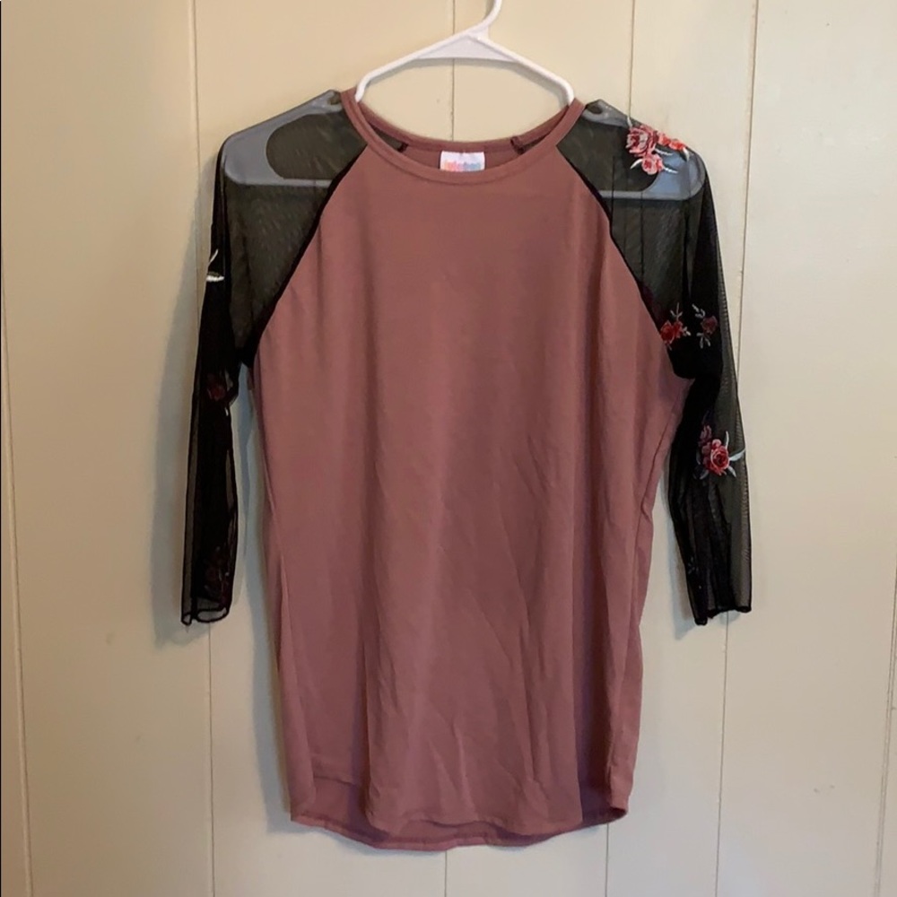Pink Randy with mesh sleeves from LuLaRoe
